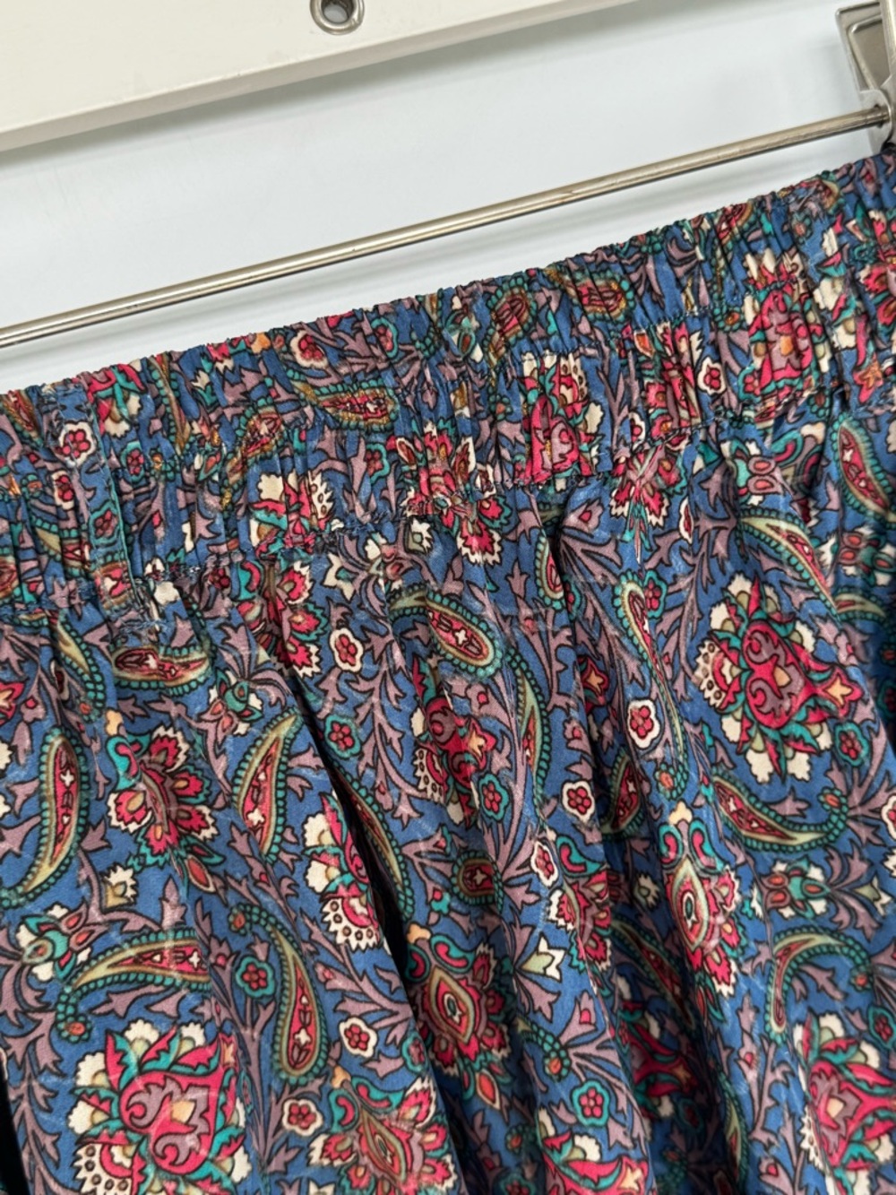 Earthbound Trading Co. Floral Paisley Blue A-Line Skirt Size Small - Picture 7 of 9